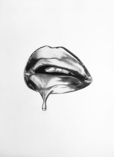 Lip Drawing, Image Swag, Drawing On Paper, Graphite Pencils, Black And White Aesthetic, Room Posters, White Aesthetic, Pencil Drawing, Graphic Poster