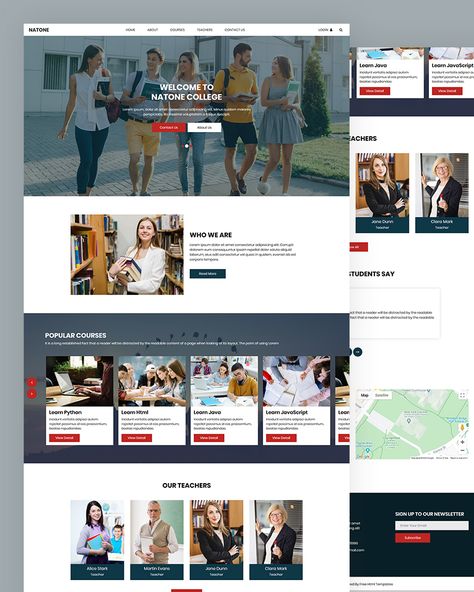 Education HTML Template Free Download High School Website Design, University Website Design Inspiration, School Website Design Inspiration, College Website Design, University Website Design, Education Website Design, School Website Design, School Website Templates, Webpage Design Layout