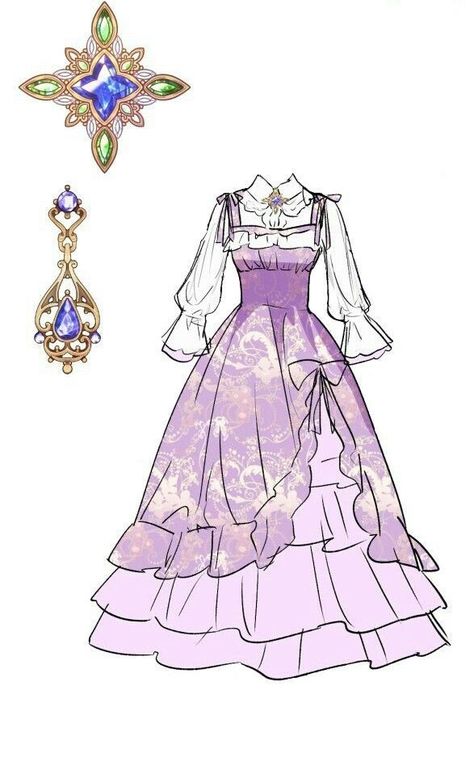 Princess Clothes Drawing, Old Dresses Drawing, Princess Oc Drawing, Manhwa Dress Designs, Manwha Outfits, Princess Dress Drawing, Anime Princess Dress, Fantasy Dress Drawing, Manhwa Dress