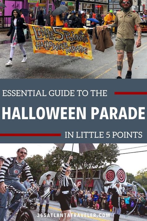 The quirky Little 5 Points Halloween Parade is one of the best parts of Halloween in Atlanta. Here's everything you need to know about this year's parade and festival! Halloween Parade Float, Parade Banner, Top Family Vacations, Dog Parade, Pet Parade, Georgia Vacation, Romantic Date Night Ideas, Halloween Parade, Parade Float