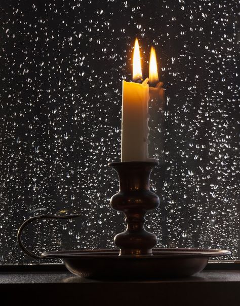 Candle in the Window by Marianne Stickles - Artistic Objects Other Objects ( candle, window, candle light, raindrops, rain,  ) Candle In The Window, Long Exposure Light Photography, Candle Photography Dark, Rainy Window, Rain Window, Window Photography, Window Candles, Candles Photography, Candle Glow