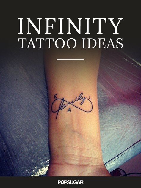 Infinity Sign Tattoo Ideas | 21 Infinity Sign Tattoos You Won’t Regret Getting | POPSUGAR Beauty Photo 23 Infinity Sign Tattoos, Infinity Sign Tattoo, Infinity Signs, Sign Tattoo, Tattoos With Kids Names, Foot Tattoos For Women, Infinity Tattoos, Infinity Sign, Popsugar Beauty