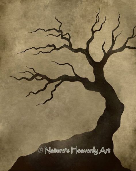 Scary Tree Drawing, Oak Tree Logo Design, Scary Tree, Tree Tattoo Back, Willow Tree Tattoos, Drawing Trees, Modern Tree House, Zebra Painting, Tree Outline