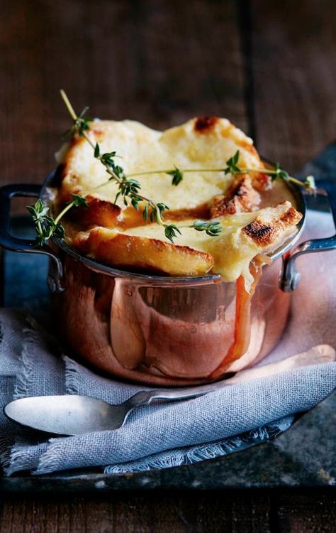 French Onion Soup with Gruyere Toasts - www.whatsgabycooking.com France Recipes, Traditional French Recipes, Whats Gaby Cooking, Classic French Dishes, French Dishes, French Cooking, French Onion Soup, Julia Child, French Onion