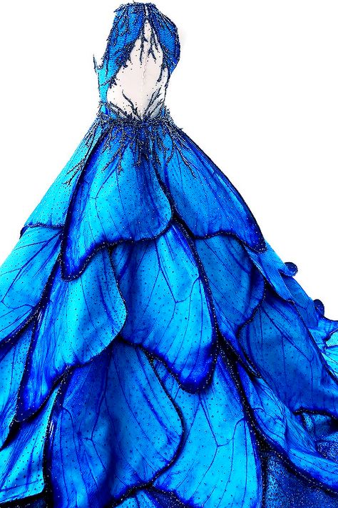 Gaun Abad Pertengahan, Baju Kahwin, Blue Morpho, Fantasy Dresses, Gowns Prom, Cute Prom Dresses, Ball Gowns Evening, Fantasy Gowns, Fairytale Dress