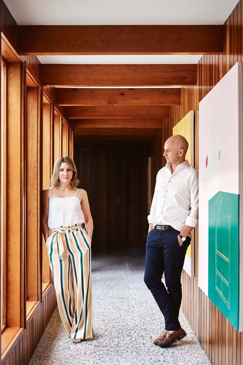 House tour: a ’70s-inspired Tasmanian family bungalow brimming with character – Vogue Australia 70s Bungalow, Flack Studio, Timber Ceiling, Terrazzo Tile, Lake Cabin, Timber Deck, Vogue Living, Walk In Wardrobe, Ligne Roset