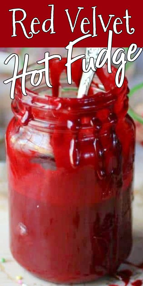 Red Velvet Sauce Recipe, Red Velvet Syrup, Canning Hot Fudge Sauce, Homemade Hot Fudge Sauce Easy, Recipe For Hot Fudge Sauce, Diy Hot Fudge Sauce, Easy Hot Fudge Sauce, Homemade Chocolate Syrup For Ice Cream Hot Fudge Sauce, Hot Fudge Recipe