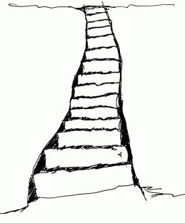 Drawing a Stairway with Pen - Pen and Ink Drawings by Rahul Jain Acrylic Painting Rocks, How To Draw Stairs, House Doodle, Pen And Ink Drawings, Panda Drawing, Sketch Pen, Perspective Art, Stair Steps, Happy Drawing