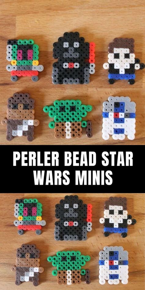 Perler Bead Star Wars Minis Perler Bead Star, Bead Star, Star Bedroom, Star Wars Crafts, Easy Perler Bead Patterns, Bead Creations, Beads Pattern, Fuse Bead Patterns, Diy Perler Bead Crafts