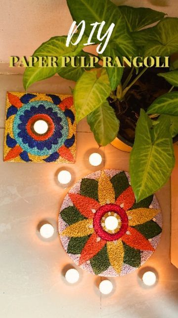 Diya Decoration Ideas, Pooja Decor, Diya Decoration, Sustainable Home Decor, Rangoli Patterns, Natural Food Coloring, Paper Pulp, Indian Festival, Eco Friendly Paper