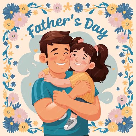 Premium Photo | Illustration of smiling dad carrying his daughter fathers day template Father's Day Illustration Poster, Father Day Pictures, Happy Father's Day Template, Fathers Day Daughter, Fathers Day Template, Fathers Day Illustration, Fathers Day Clipart, Fathers Day From Daughter, Dad Illustration