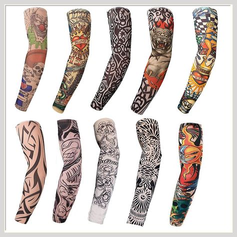 Tattoo Arm Sleeves, 10 Pack Cool Body Arts Fake Temporary Tattoo For Men And Women, Tattoo Sleeves Uv Sun Block Protection For Ourdoot Activities And Parties, Random Picture Multi-color China Tattoo, Fake Tattoo Sleeves, Temporary Tattoo Sleeves, Tattoo Sleeves, Steampunk Corset, Mermaid Makeup, Sun Tattoo, Arm Sleeves, Tattoo Sleeve Designs