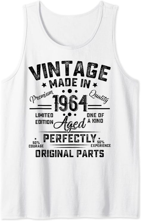 60th Birthday Decorations Men Funny 1963 60 Birthday Tank Top : Amazon.co.uk 60th Birthday Decorations, 60 Birthday, Birthday Tanks, Top Clothing, 60th Birthday, Fashion Items, Boy Birthday, Birthday Decorations, Shoes Jewelry