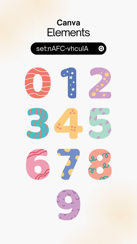 Canva Numbers Element, Font Canva Lettering, Bubble Numbers, Free Graphic Design Software, Printable Games For Kids, Keyword Elements Canva, Canva Elements Keyword, Kid Fonts, Learning Games For Kids