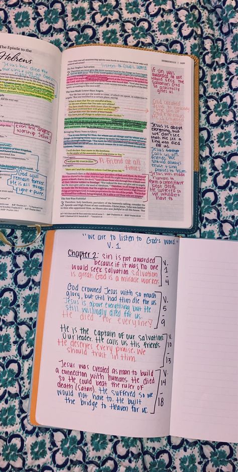 Hebrews Journaling, Hebrews Bible Journaling, Bible Nerd, Messy Bible, Hebrews Bible Study, Hebrews 2, Hebrews 1, Bible Studying, Personal Bible Study