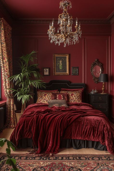 29 Red Boho Bedroom Ideas 10 Burgundy Bedroom Ideas, Burgundy Room, Burgundy Bedroom, Colors Bedroom, Colorful Bedroom Decor, Paint Bedroom, Aesthetic Bedroom Ideas, Storage Bedroom, Apartment Decoration