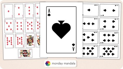 Deck Of Cards Template, Large Playing Cards, Blank Playing Cards, Hidden Picture Games, Printable Playing Cards, A Deck Of Cards, Classic Card Games, Card Games For Kids, Memory Games For Kids