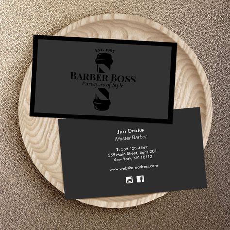 Barber Shop Business Cards, Business Card With Qr Code, Business Card With Qr, Business Card Fonts, Black Barber, Barber Business Cards, Makeup Logo Design, Barber Logo, Master Barber