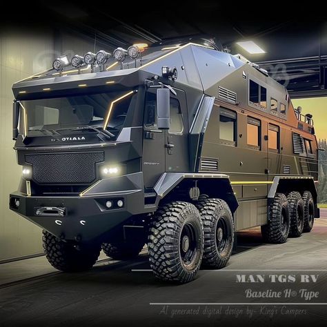 King's Campers | MAN TGS RV Baseline H® Type #man #mantruck #mantrucks #mantgs #mantgs8x8 #mantgs6x6 #mantgs440 #manconcept #mantruckandbus #manmotorhome… | Instagram Zombie Survival Vehicle, Concept Vehicles Sci Fi, Tactical Truck, Instagram Man, Futuristic Cars Design, Luxury Motorhomes, Future Trucks, Rv Truck, Campervan Life