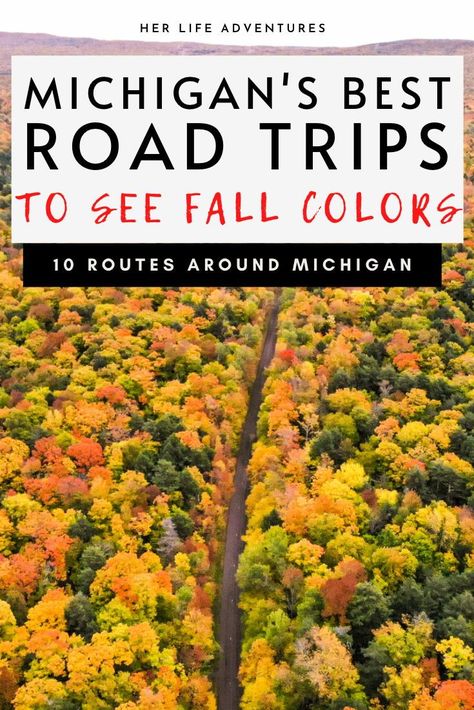 Best scenic drives in Michigan to see fall colors #map 2021 Best road trip #routes in Michigan Upper Peninsula & Lower Peninsula #fall color routes Michigan Upper Peninsula, Porcupine Mountains, Michigan Fall, Pictured Rocks, Fall Road Trip, Road Trip Routes, Midwest Travel, Usa Travel Guide, Michigan Travel