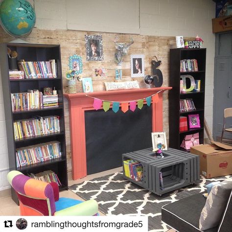 Back-to-school classroom #goals from @ramblingthoughtsfromgrade5! ‍ What classroom ideas are you most excited to try this year? Fireplace Classroom, Hammock Chairs, Classroom Arrangement, Classroom Decoration Ideas, Classroom Goals, Classroom Seating, Classroom Makeover, Theme Harry Potter, Make School