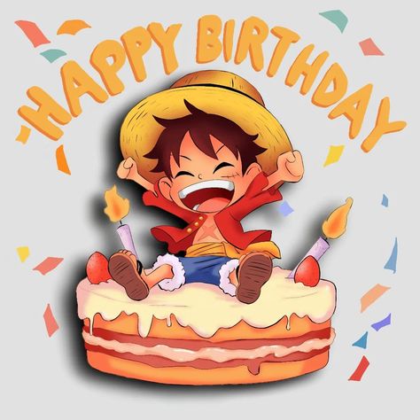 Happy Birthday Luffy, I don't draw cakes often . . . . . . . . . . . . #art #artoninstagram #artwork #digitalart #digitalartist #digitalillustration #fanart #onepiece #onepiecefanart #monkeydluffy #luffy #luffyfanart Happy Birthday Luffy One Piece, Draw Birthday Art, One Piece Happy Birthday Art, Happy Birthday Anime Art, Luffy Birthday, Happy Birthday Luffy, Happy Birthday Drawing, One Piece Birthday, Anime Happy Birthday