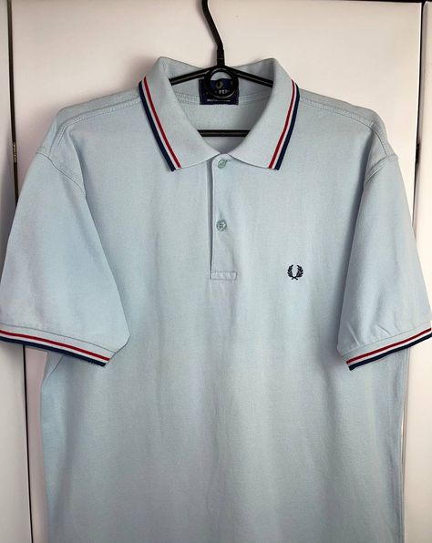 Vintage Fred Perry vintage polo tee t-shirt blue M-L | Grailed Retro Relaxed Fit Polo Shirt, Vintage Polo Collar T-shirt For Summer, Vintage Summer Polo Collar T-shirt, Blue Vintage Short Sleeve Polo Shirt, Trouser Shorts, Fred Perry Polo, Fred Perry Polo Shirts, Polo Tees, Vintage Polo