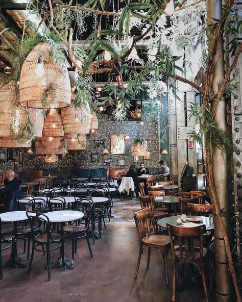 Does your plant collection need a refresh? We're feeling inspired by these 11 lush restaurant that make the most of their leaves. Here are 11 new decorating ideas we're stealing from these plant-filled spots. Bar Restaurant Design, Architecture Restaurant, Decoration Restaurant, Design Café, Restaurant Seating, Coffee Places, Coffee Shop Design, Cafe Interior Design, Restaurant Interior Design