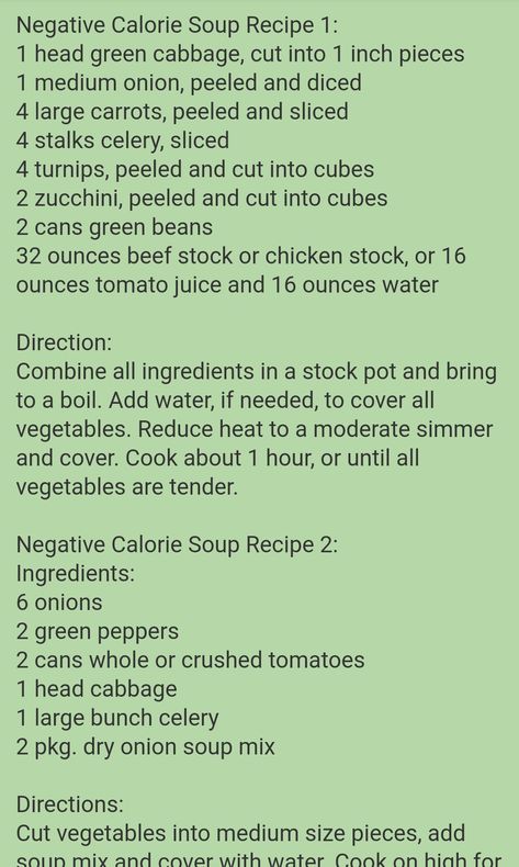 Negative Calorie Soup Negative Calorie Recipes, Best Low Calorie Soups, Low Calorie Broth Soup, Zero Calorie Soup, Ballerina Soup, Low Calorie Soup Recipes Vegetarian, Negative Calorie Foods List, Vegan Soup Low Calorie, Negative Calorie Soup