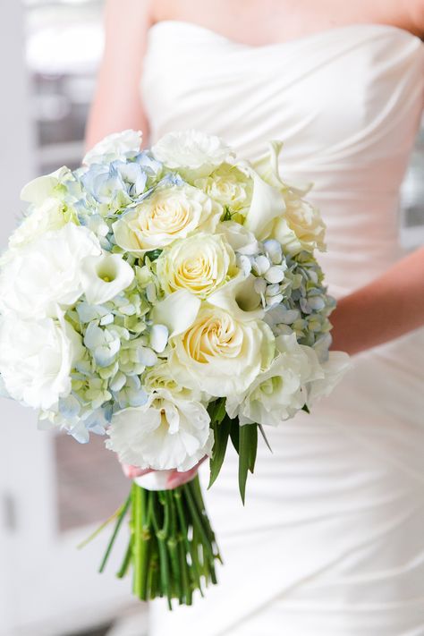 light blue hydrangeas, pale yellow roses and white lisianthus bouquet Blue White And Yellow Bouquets, Blue Hydrangea Yellow Rose Bouquet, White And Pale Yellow Bouquet, Dusty Blue And Pale Yellow Wedding, White And Pale Yellow Wedding Bouquet, Blue White Yellow Bridal Bouquet, Blue And Yellow Bridal Bouquet, Blue White And Yellow Wedding, Blue And Yellow Bouquet