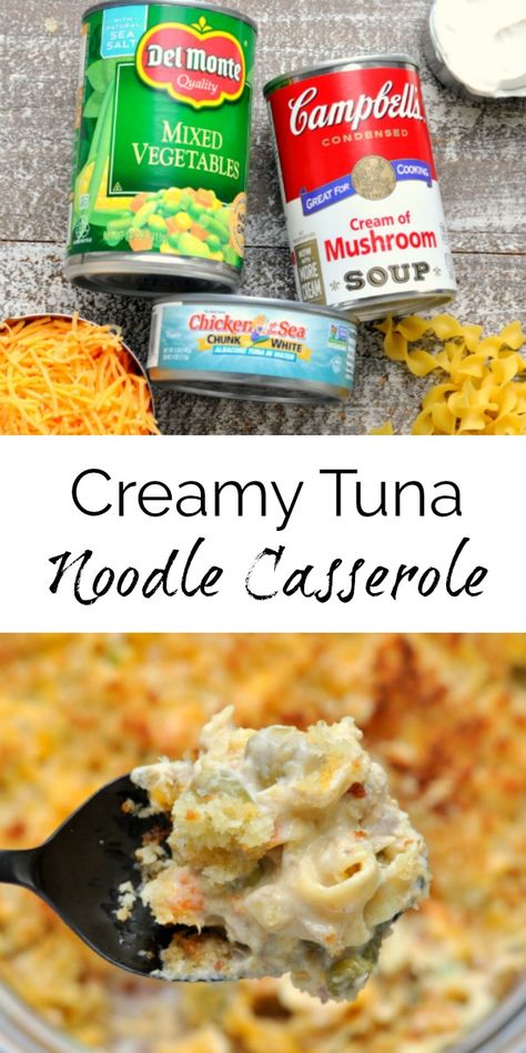 Creamy Tuna Noodle Casserole, Tuna Noodle Casserole Easy, Cream Of Mushroom Pasta, Mixed Vegetable Casserole, Easy Mushroom Soup, Suburban Kitchen, Creamy Tuna Pasta, Tuna Noodle Casserole Recipe, Tuna Casserole Easy