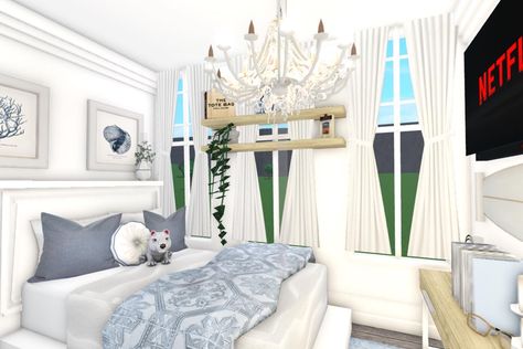 Instgram : Lexxebuilds . DM me on instagram for a build, I take Paypal, Venmo and Bank transfer!! Beach House Bloxburg Bedroom, Beach Houses In Bloxburg, Bloxburg House Ideas Beachy, Coastal Granddaughter Bloxburg House, Beach House Interior Bloxburg, Bloxburg Coastal Home, Bloxburg Beach Bedroom, Coastal Bedrooms Bloxburg, Beach Decals Bloxburg