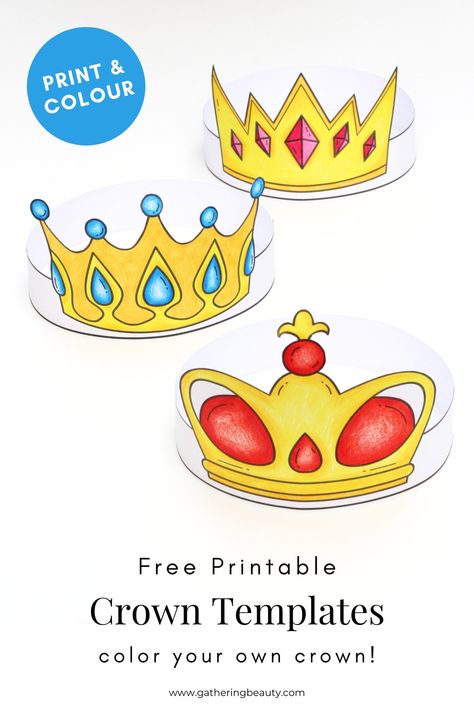 Printable Crown Template Free, Crown Printable Templates, Crown Templates Free Printable, Crown Templates, Printable Crown, Crown Printable, King Craft, Crown Template, Crown For Kids