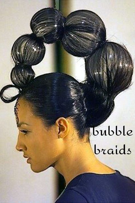 Bubble Braids are one of the most popular hairstyles worn by women all over the world. African American women are also much fond of these styles. So, we have created a mega-collection of this hairstyle and presented in front of you to help you become more stylish and beautiful. #bubblebraids #africanamericanhairstyles #braids #puffybraids #puffhairstyles Cosmetology Tips, High Fashion Hair, Competition Hair, Couture Hairstyles, Bubble Braids, Ball Hairstyles, Editorial Hair, Runway Makeup, Wacky Hair