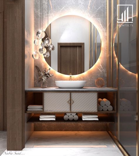 Luxury Powder Room, Sink Mirror, Small Bathroom Sinks, Washroom Decor, Washbasin Design, Bathroom Inspiration Modern, Turkish Tiles, Washroom Design, Powder Room Design