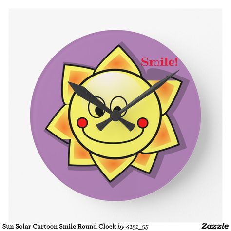 Cartoon Smile, Round Clock, Fathers Day Cards, Wall Clocks, Sign Poster, Art Wall, Thank You Cards, Wall Clock, Free Design