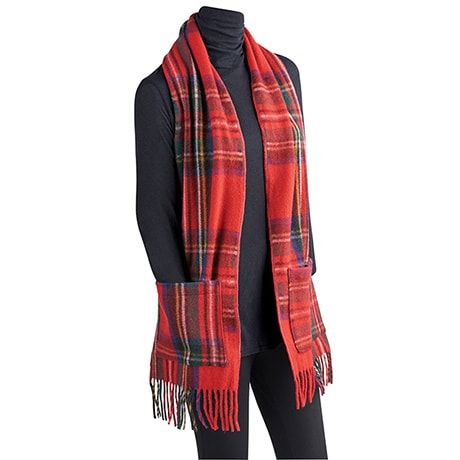 Scottish Tartan Wool Pocket Scarf | Shop.PBS.org Blackwatch Plaid, Fleece Crafts, Riverside Cottage, Scottish Clothing, Tartan Clothing, Pocket Scarf, Tartan Fashion, Tartan Plaid Scarf, Chabby Chic