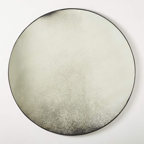 Clooney Antiqued Round Wall Mirror 48" + Reviews | CB2 Antique Floor Mirror, Oversized Round Mirror, Round Brass Mirror, Floor Length Mirror, Large Round Mirror, Leather Mirror, Gold Mirror Wall, Rattan Mirror, Modern Mirror Wall