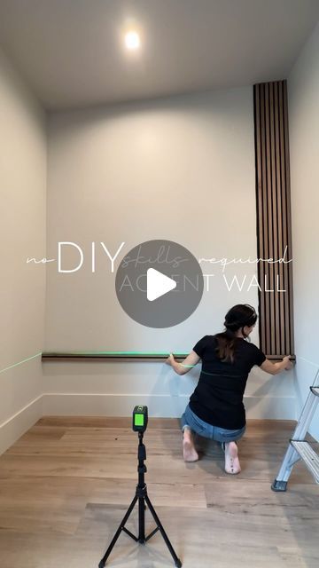 TIFFANY |  home styling & creative DIY projects on Instagram: "NO DIY skills required accent wall

My loft went from BORING to BOLD with these easy to install wood slat wall panels. All you need is a drill [or hammer and nails], and a sharp utility knife and you can turn any blank wall into a show stopping accent wall.  It’s seriously so easy- no DIY skills are required!

🍂comment PANEL and I’ll send you the links🍂

🤎LIKE, SAVE, & FOLLOW @thetiffanyconcept for more easy DIY projects and home ideas.  Let’s make a house a home, one step at a time.

neutral home
modern home
accent wall
slatwall
Amazon home 

#neutralhome #founditonamazon #diy #slatwall #accentwall #myneutralhome #moodyvibes #easydiy #modernhome #homeinspiration" Slat Wall Tall Ceilings, Diy Accent Wall Behind Tv, Slate Wall Ideas, Diy Wall Slats, Diy Wood Slat Accent Wall, Diy Slatted Wall, Slatwall Ideas Home, 1x2 Accent Wall, Slat Wall Living Room