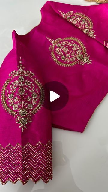 Sari Work Designs, Pink Blouse Designs Hand Work, Blouse Back Work Designs, Krishnaveni Amireddy Studio, Work On Blouse Designs, Work For Blouse Designs, Off Hands Blouse Designs, Fancy Blouse Designs Latest, Silver Colour Blouse Design