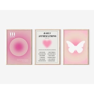 Pink Aura Poster, Living Wall Art, Aura Poster, Interior Paintings, Retro Pictures, Affirmation Posters, Pink Aura, Decoration Photo, Decorating With Pictures