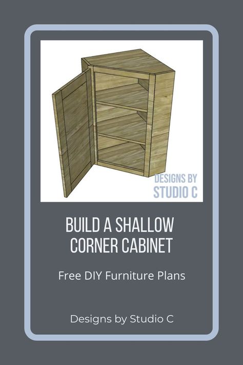 Corner Cabinet Plans Diy, Corner Cabinet Diy How To Build, Ideas For Corner Kitchen Cabinets Spaces, Build A Corner Cabinet, Corner Cabinet Plans, Diy Corner Bathroom Cabinet, Angled Base Cabinet, How To Build Corner Cabinet, Diy Corner Storage Cabinet