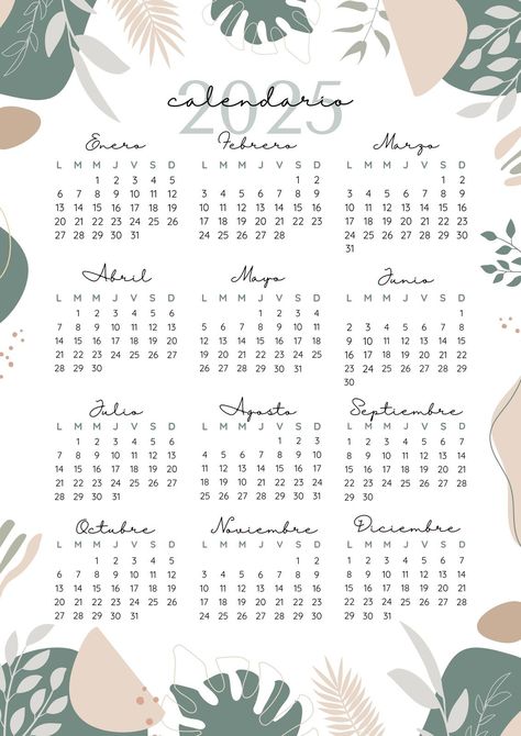 Documento A4 calendario 2025 para imprimir minimalista botánico verde opaco y beis - Templates by Canva Printable Wall Collage, Bullet Journal Doodles, Journal Doodles, Box Template, Bullet Journal Ideas Pages, Planner Bullet Journal, Art Classroom, Quote Posters, Wall Collage