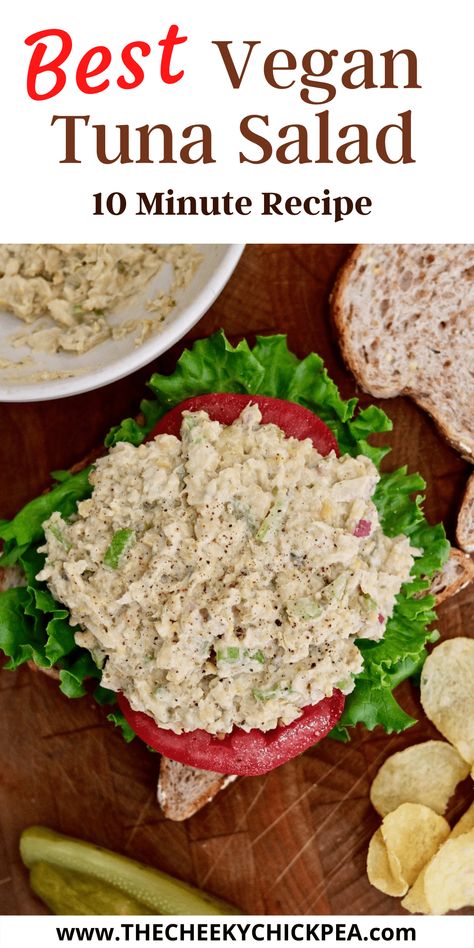 Salad Chickpeas, Vegan Tuna Salad, Vegan Seafood, Vegan Tuna, Tuna Salad Sandwich, Sandwich Wrap, Tuna Melt, Tuna Sandwich, Vegan Fish