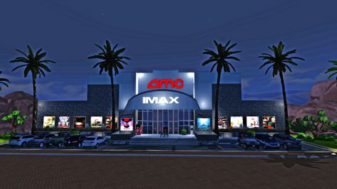 Movie Theater Sims 4 Cc, Sierra The Simmer Builds, Sims 4 Theatre, Sims 4 Cc Places, Sims 4 Custom Lots, Sims 4 Movie Theater Cc, Sims 4 Stores, Sims 4 Movie Theater, Sims College