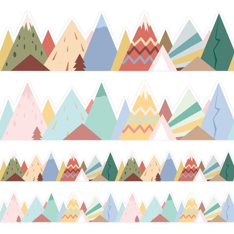 PRICES MAY VARY. Package Includes: 49.2 feet mountains bulletin board border; 2 sides are printed with different patterns; 3 inches in width Moving Mountains Bulletin Border: For decorating classroom, kid’s room, wall, parties and office; Kids will very excited by seeing beautiful decoration in your life Decorative Border: The die cut border trim is a necessary addition to classroom supplies; Students will love them; You can also use them decorate a party with other elements such as flowers and Decorating Classroom, Dinosaur Classroom, Mountain Crafts, Bulletin Borders, Moving Mountains, Teacher Name Signs, Bulletin Board Borders, School Supply, New Classroom