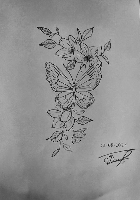 Butterfly Flower Rib Tattoo, Butterfly’s And Flowers Tattoo, Hip Tattoos Women Flower Butterfly, Drawing Ideas Butterfly Flower, Butterfly And Flower Rib Tattoo, Butterfly And Flower Tattoo Thigh, Butterfly Jasmine Flower Tattoo, Flowers Around Butterfly Tattoo, Spine Tattoo Butterfly Flowers