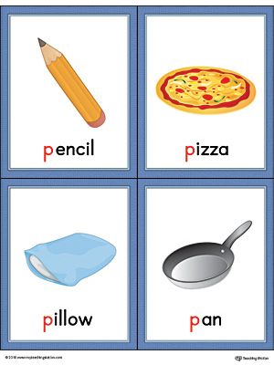 Letter P Words and Pictures Printable Cards: Pencil, Pizza, Pillow, Pan (Color) Worksheet.The Letter P Words and Pictures Printable Cards can be used for flashcards, various games, and help your student associate unfamiliar words with a picture. Colorful picture cards for the words: pencil, pizza, pillow, and pan. Alphabet Word Wall Cards, Letter P Crafts, Alphabet Word Wall, Pizza Pillow, Teaching Letter Sounds, Alphabet Flash Cards Printable, Vocabulary Flash Cards, Alphabet Words, The Letter P