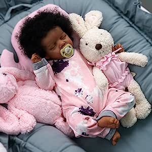 Amazon.com: JIZHI Lifelike Reborn Baby Dolls Black -17Inch Baby-Soft Body & Curls Realistic-Newborn Baby Dolls African American Real Life Baby Dolls Cloth Body with Feeding Kit & Gift Box for Kids Age 3+ : Toys & Games Reborn Baby Dolls Black, African American Baby Dolls, American Baby Doll, Real Life Baby Dolls, Black Baby Dolls, Realistic Baby Dolls, Lifelike Dolls, Reborn Baby Girl, African American Dolls