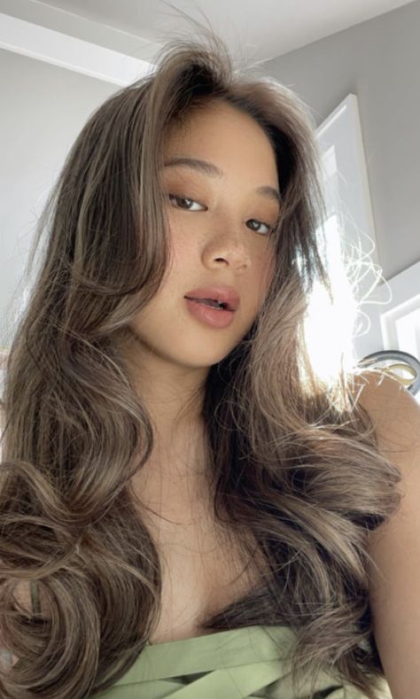 Light Brown On Asian Hair, Dyed Hair Filipino, Filipina Hair Color, Filipina Hair Color Hairstyles, Hair Color For Tan Skin Hair Color For Tan Skin Asian, Tan Asian Hair Color, Hair Color Ideas For Tan Skin, Filipino Hair Color Ideas, Hair Color For Morena Skin Filipina